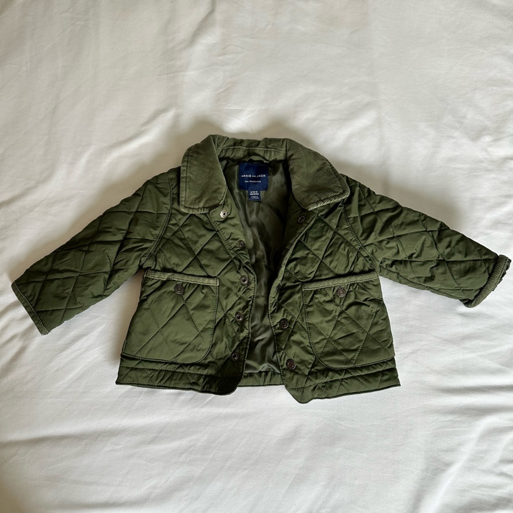 Janie and Jack Quilted Barn Coat in Sequoia Pine